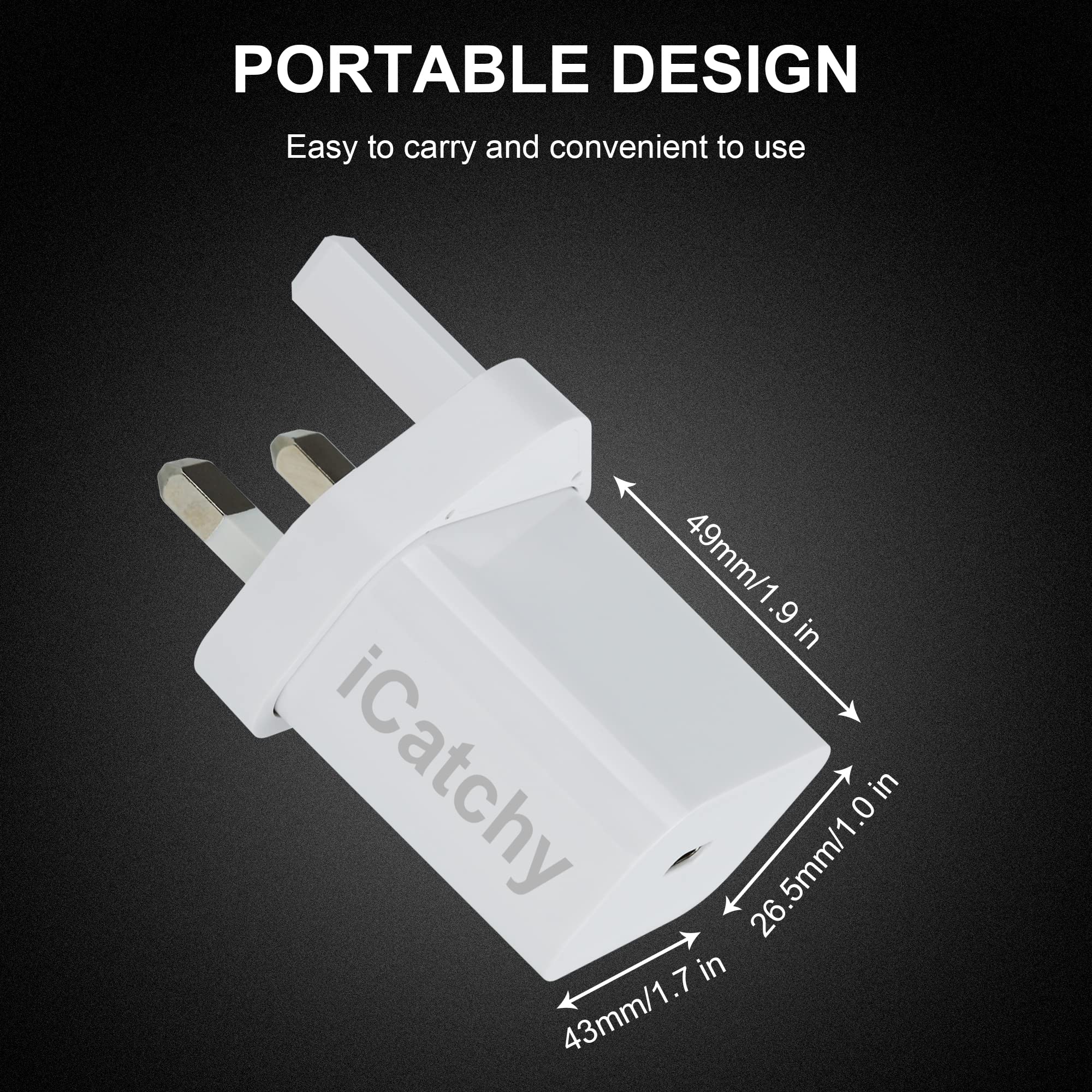 iCatchy USB C Wall Charger Plug – White, 20W, Type-C Wall Charger Plug Compatible with iPhone 13/12/S 2020/11/XS/XR/X/8, iPad Air Galaxy S21 Ultra/S21/S21 FE, Xiaomi, OnePlus 20W image 6