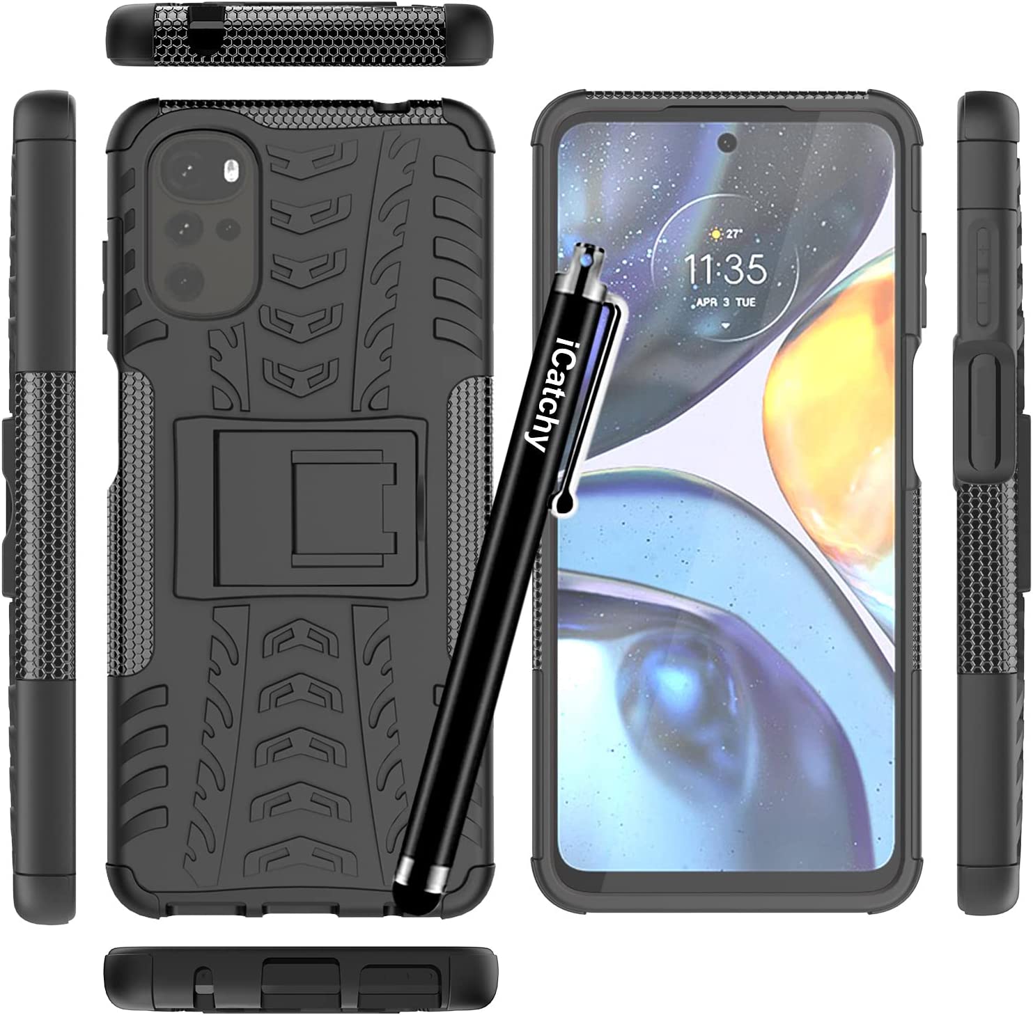 iCatchy for Motorola Moto G22 Case, Heavy Duty Armor Rugged Hard Tough Dual Layer Hybrid Shockproof Cover compatible with Motorola G22 Phone Case image 3