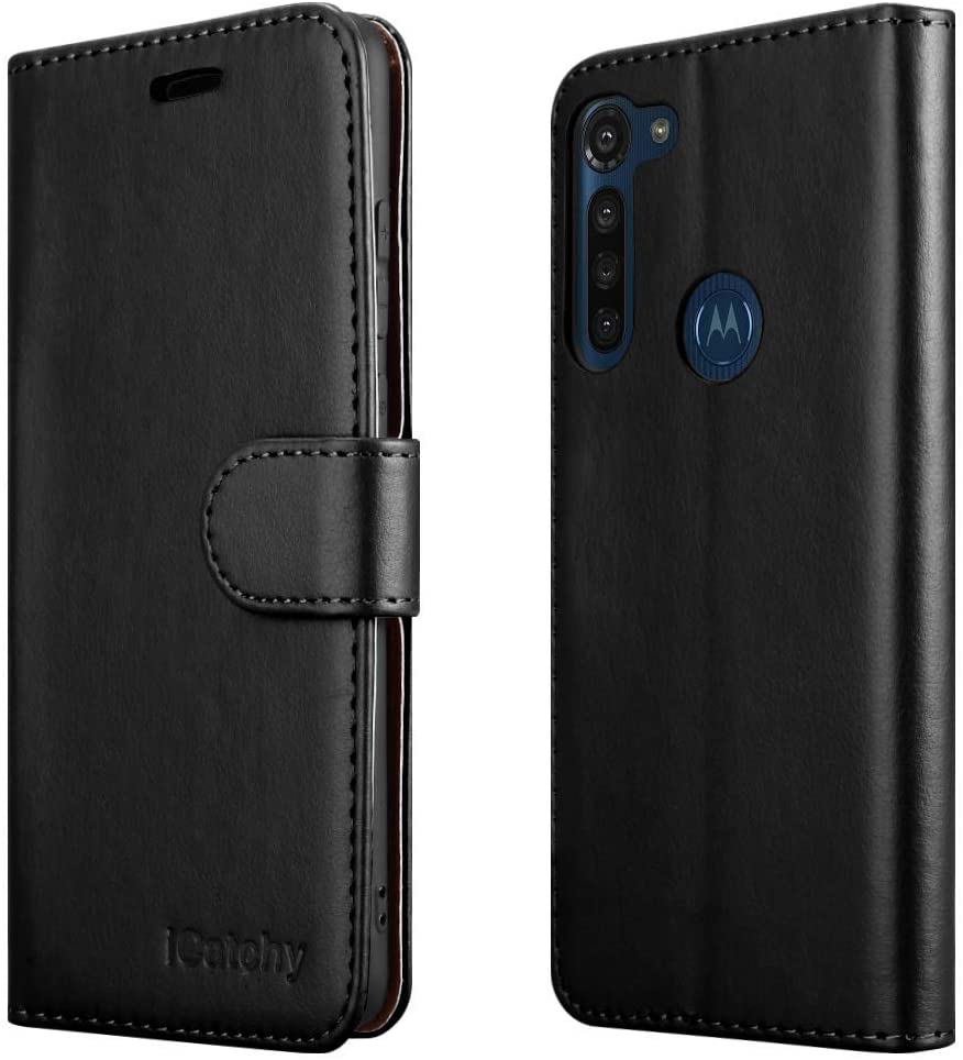 iCatchy For Motorola Moto G8 Power Case Leather Wallet Book Flip Folio Stand View Cover Compatible with Motorola Moto G8 Power Phone Cover image 0