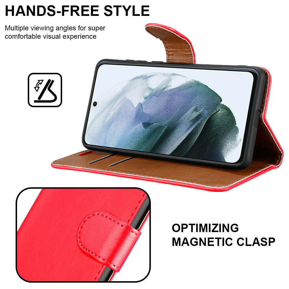 For Samsung Galaxy S21 FE Case Premium Leather Wallet Flip Card Slot Phone Cover image 30