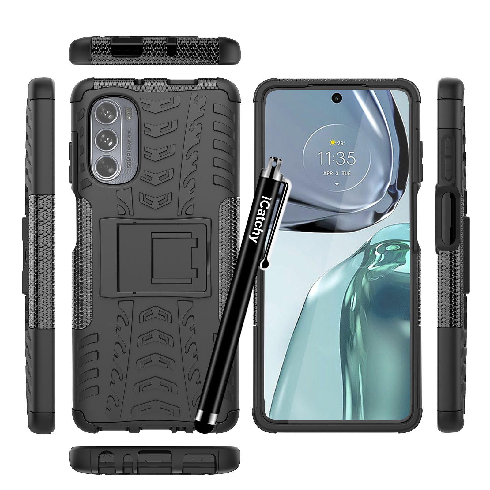 iCatchy for Motorola Moto G62 5G  Case, Heavy Duty Hard Tough Dual Layer Hybrid Shockproof Cover compatible For Moto G62 5G  Phone Case image 4