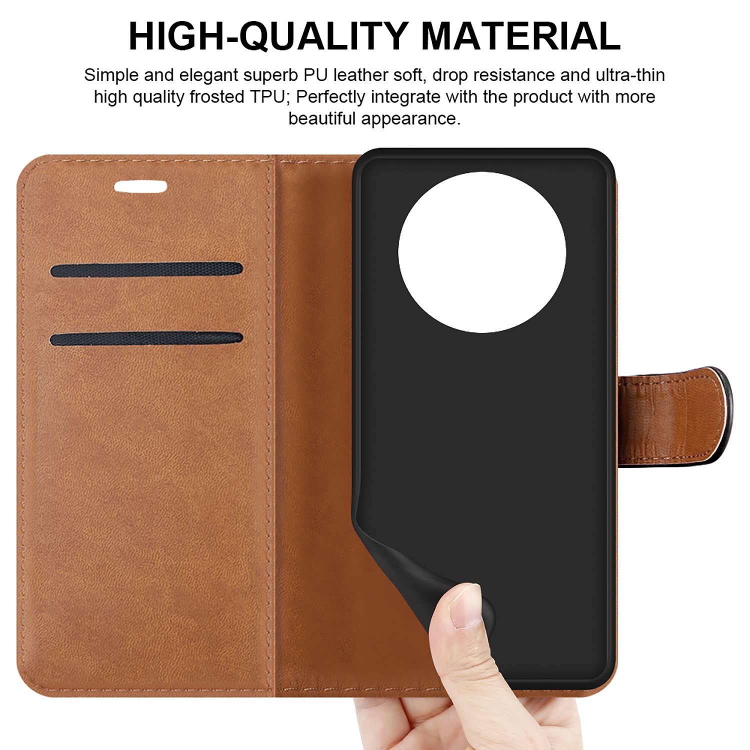 iCatchy for Honor Magic 4 Lite 5G Case Leather Wallet Book Flip Kickstand Card Slots Full Protection Folio Cover Compatible for Honor Magic 4 Lite 5G Phone image 2