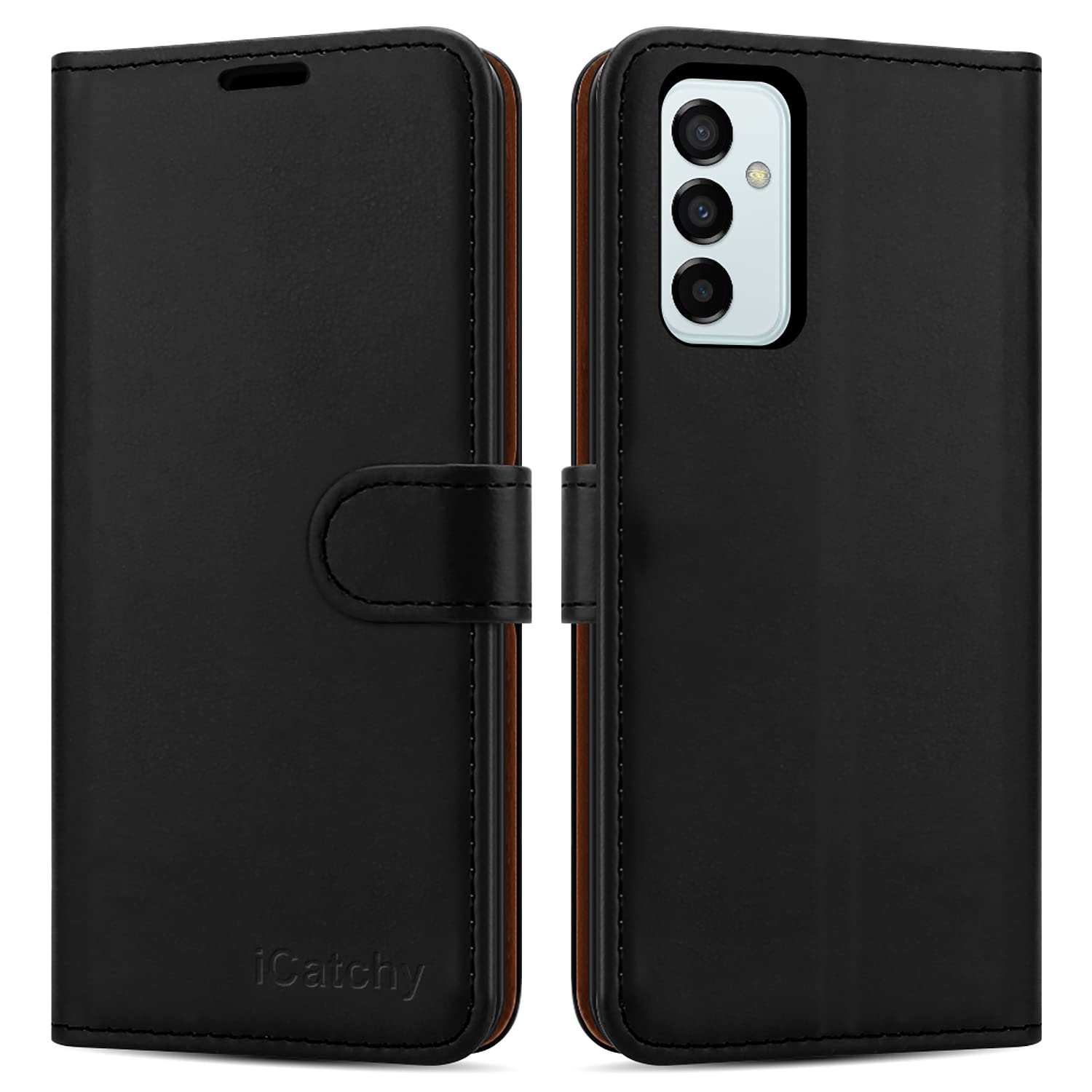 iCatchy for Samsung Galaxy M23 Case Leather Wallet Book Flip Folio Stand View Cover with Card Slots and Kickstand for Samsung Galaxy M23 Phone Cover image 0