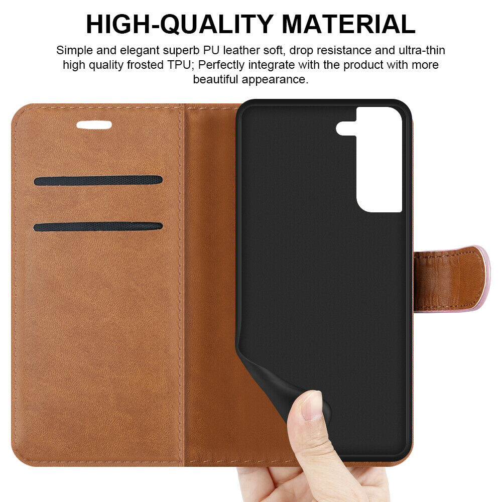 For Samsung Galaxy S21 FE Case Premium Leather Wallet Flip Card Slot Phone Cover image 33