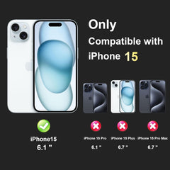 iCatchy for iPhone 15 Case 6.1-Inch, Shockproof Bumper Phone Cover, Anti-Yellowing Clear Back Compatible with iPhone 15
