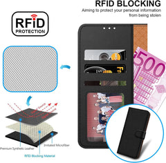 iCatchy for Samsung S25 Edge Case with 4 Card Slots Leather Wallet Flip Book RFID Blocking Magnetic Closure Kickstand Shockproof Protective Phone Cover compatible with Galaxy 25 Edge