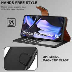 iCatchy Case for Google 10 Pro XL with 4 Card Slots Leather Wallet Flip Book Magnetic Closure Kickstand Shockproof Protective Phone Cover compatible with Pixel 10 Pro XL