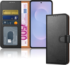 iCatchy for Samsung S25 Edge Case with 4 Card Slots Leather Wallet Flip Book RFID Blocking Magnetic Closure Kickstand Shockproof Protective Phone Cover compatible with Galaxy 25 Edge