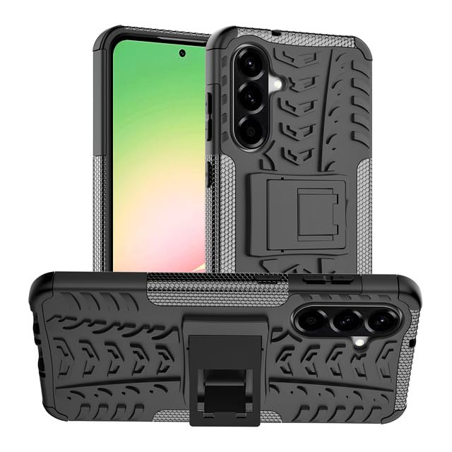 iCatchy Case for Samsung A56 5G Military Grade Shockproof, Heavy Duty Hard Tough Dual Layer Robust Bumper Kickstand Cover and 2 Screen Protector Tempered Glass for Galaxy A56 Phone