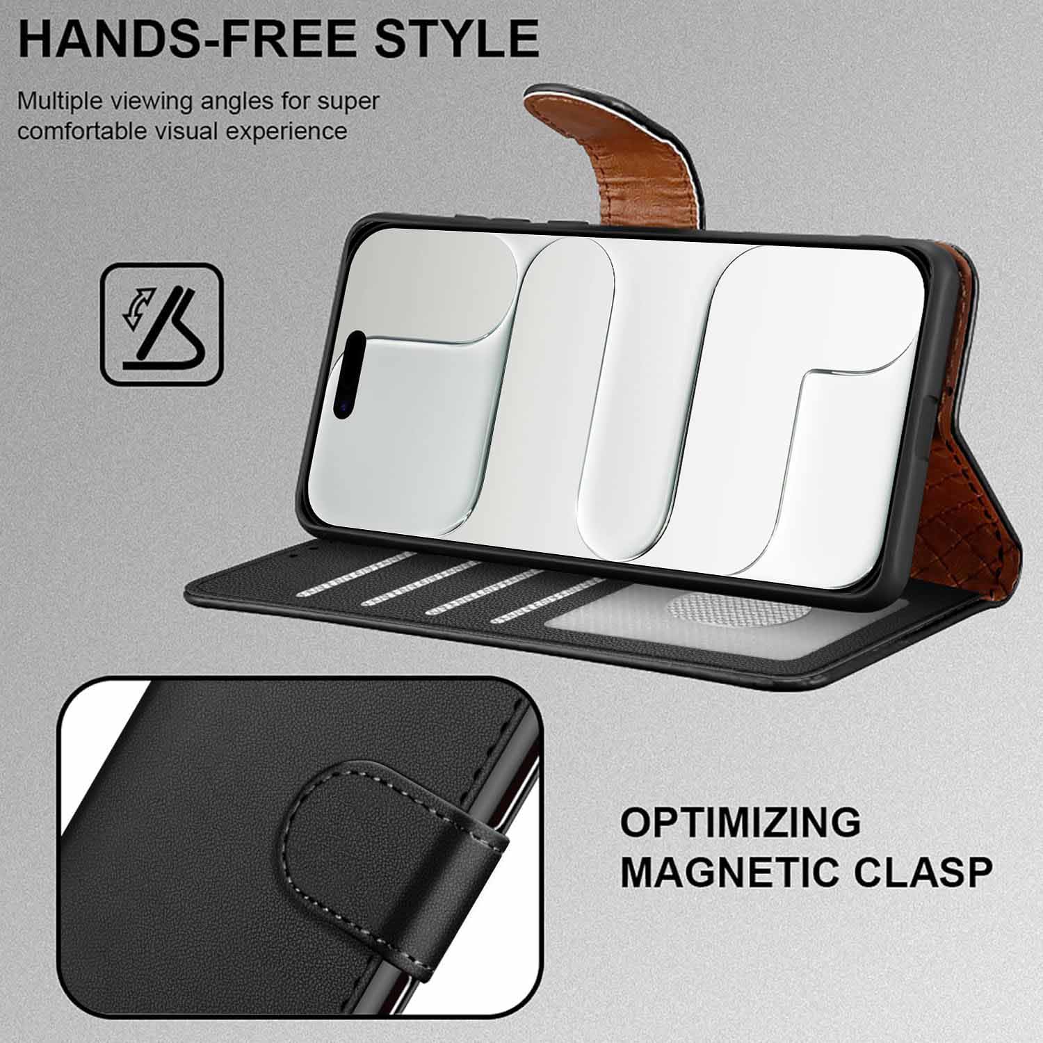 iCatchy for iPhone Air Case 6.5-Inch with 4 Card Slots Leather Wallet Flip Book Magnetic Closure Kickstand Shockproof Protective Phone Cover compatible with iPhone Air