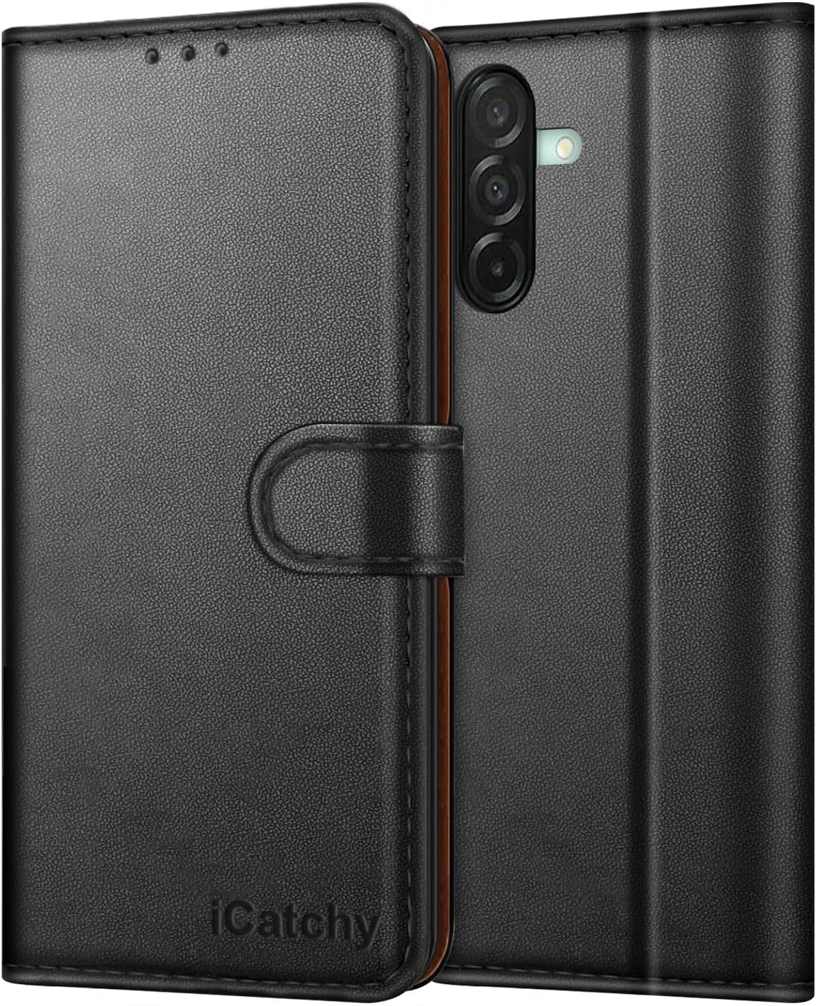 iCatchy for Samsung A26 5G Case with 4 Card Slots Leather Wallet Flip Book RFID Blocking Magnetic Closure Kickstand Shockproof Protective Phone Cover compatible with Galaxy A26