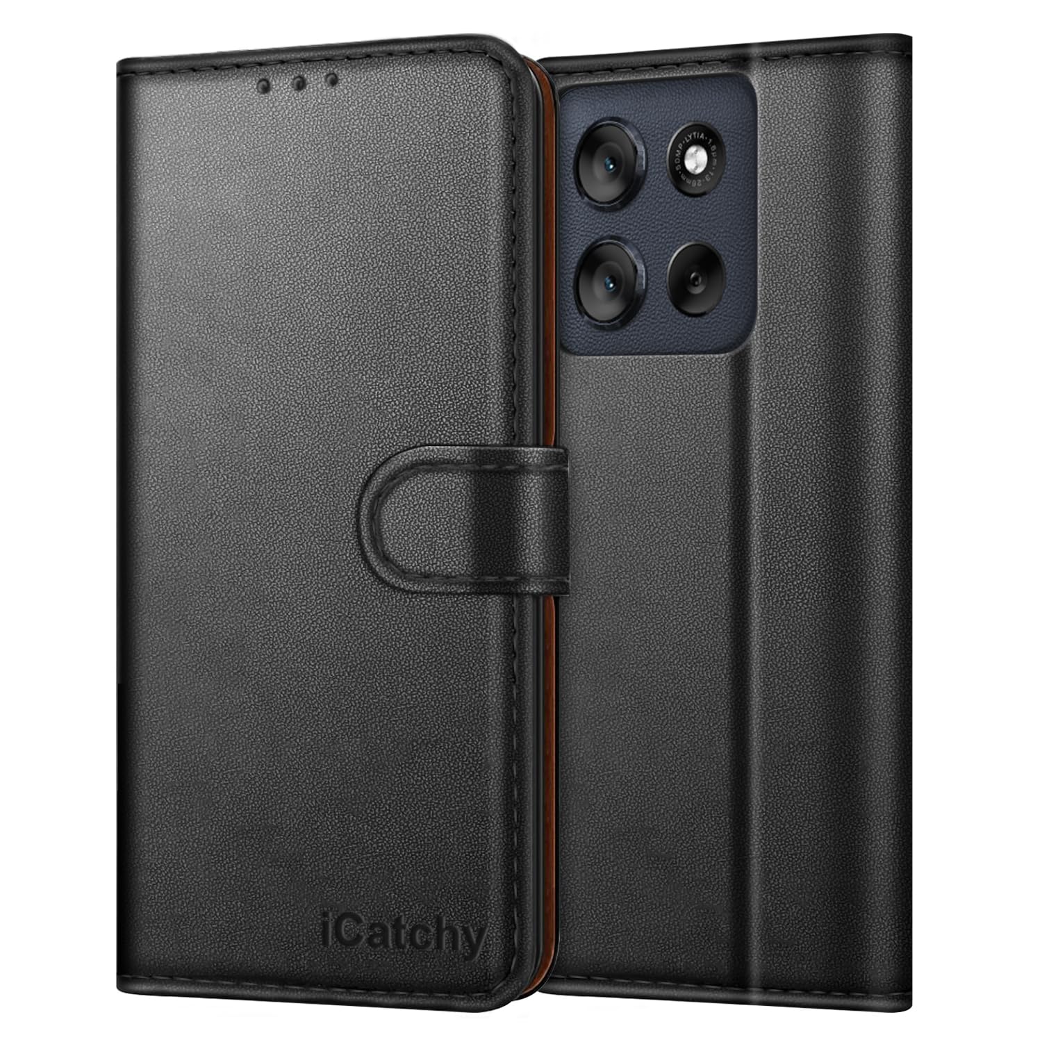 iCatchy for Motorola G56 5G Case with 4 Card Slots Leather Wallet Flip Book RFID Blocking Magnetic Closure Kickstand Shockproof Protective Phone Cover compatible with Moto G56