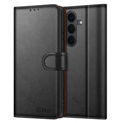 iCatchy for Samsung Galaxy S26 FE Case with 4 Card Slots Leather Wallet Flip Book Magnetic Closure Kickstand Shockproof Protective Phone Cover compatible with Galaxy S26 FE