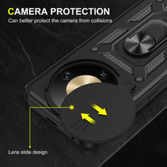 iCatchy Case for Honor Magic 8 Lite With 2 Screen Protector Sliding Camera Cover Shockproof Heavy-duty Military Rugged Ring Holder Kickstand for Honor Magic 8 Lite Phone