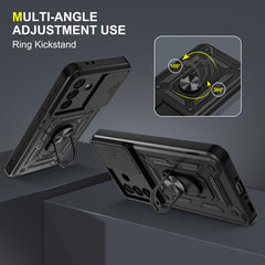 iCatchy Case for Samsung Galaxy A57 With 2 Screen Protector Sliding Camera Cover Shockproof Heavy-duty Military Rugged Ring Holder Kickstand for Galaxy A57 Phone