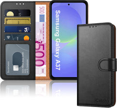 iCatchy for Samsung Galaxy A37 / A36 Case with 4 Card Slots Leather Wallet Flip Book Magnetic Closure Kickstand Shockproof Protective Phone Cover for Samsung A37 / A36