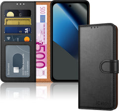 iCatchy for Google Pixel 10a Case Leather Wallet Flip Book 4 Card Slots Magnetic Closure Kickstand Shockproof RFID Blocking Protective Phone Cover for Google 10a