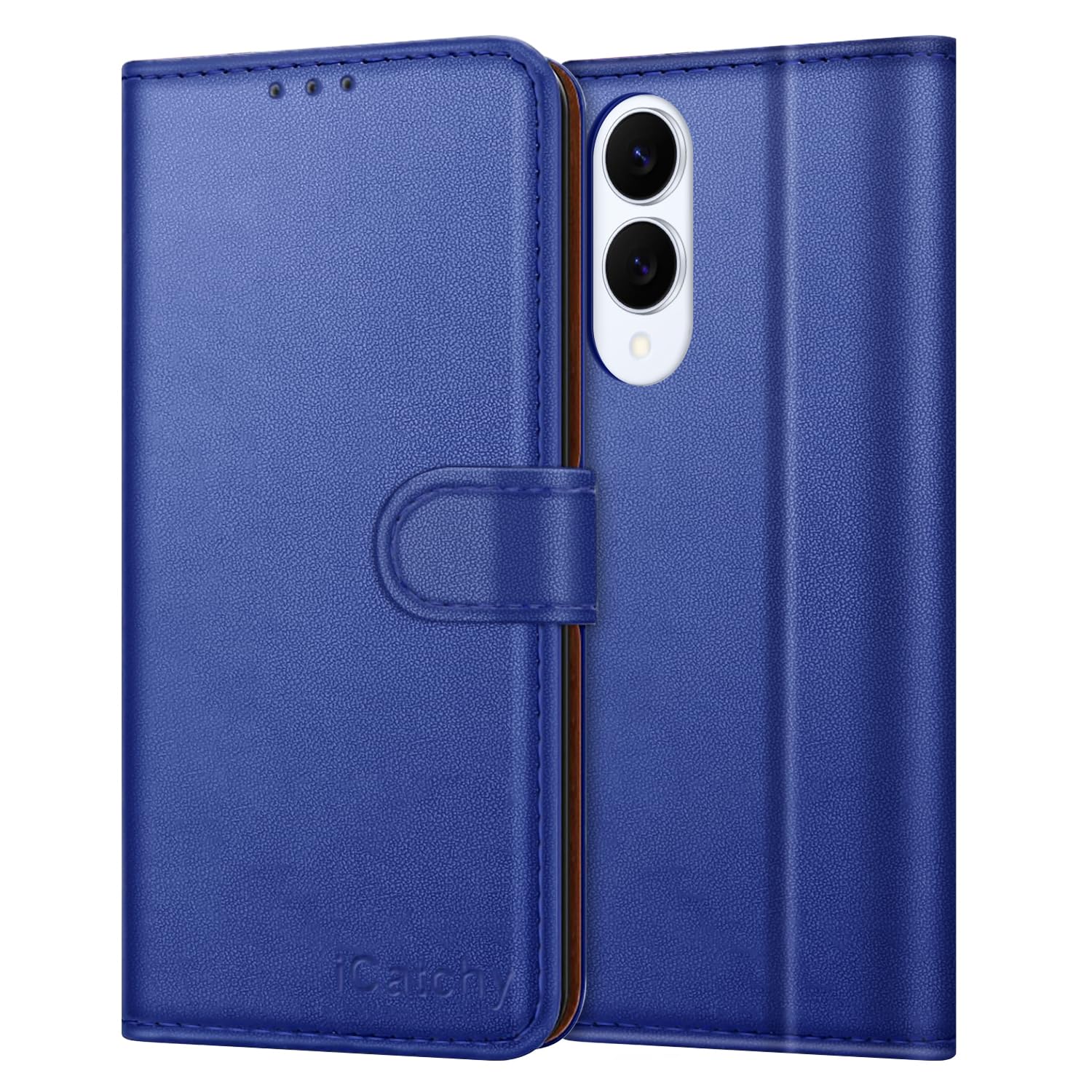 iCatchy for Samsung S25 Edge Case with 4 Card Slots Leather Wallet Flip Book RFID Blocking Magnetic Closure Kickstand Shockproof Protective Phone Cover compatible with Galaxy 25 Edge