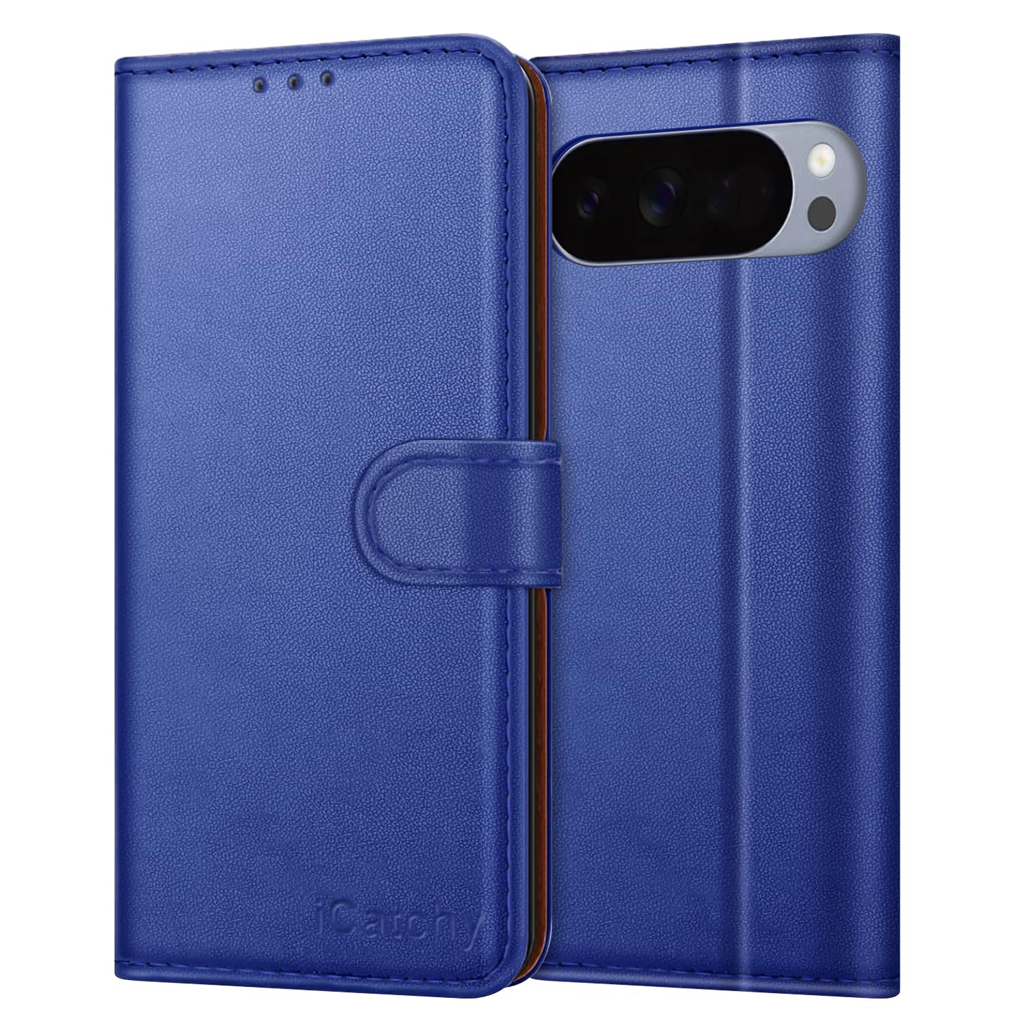 iCatchy Case for Google 10 Pro XL with 4 Card Slots Leather Wallet Flip Book Magnetic Closure Kickstand Shockproof Protective Phone Cover compatible with Pixel 10 Pro XL