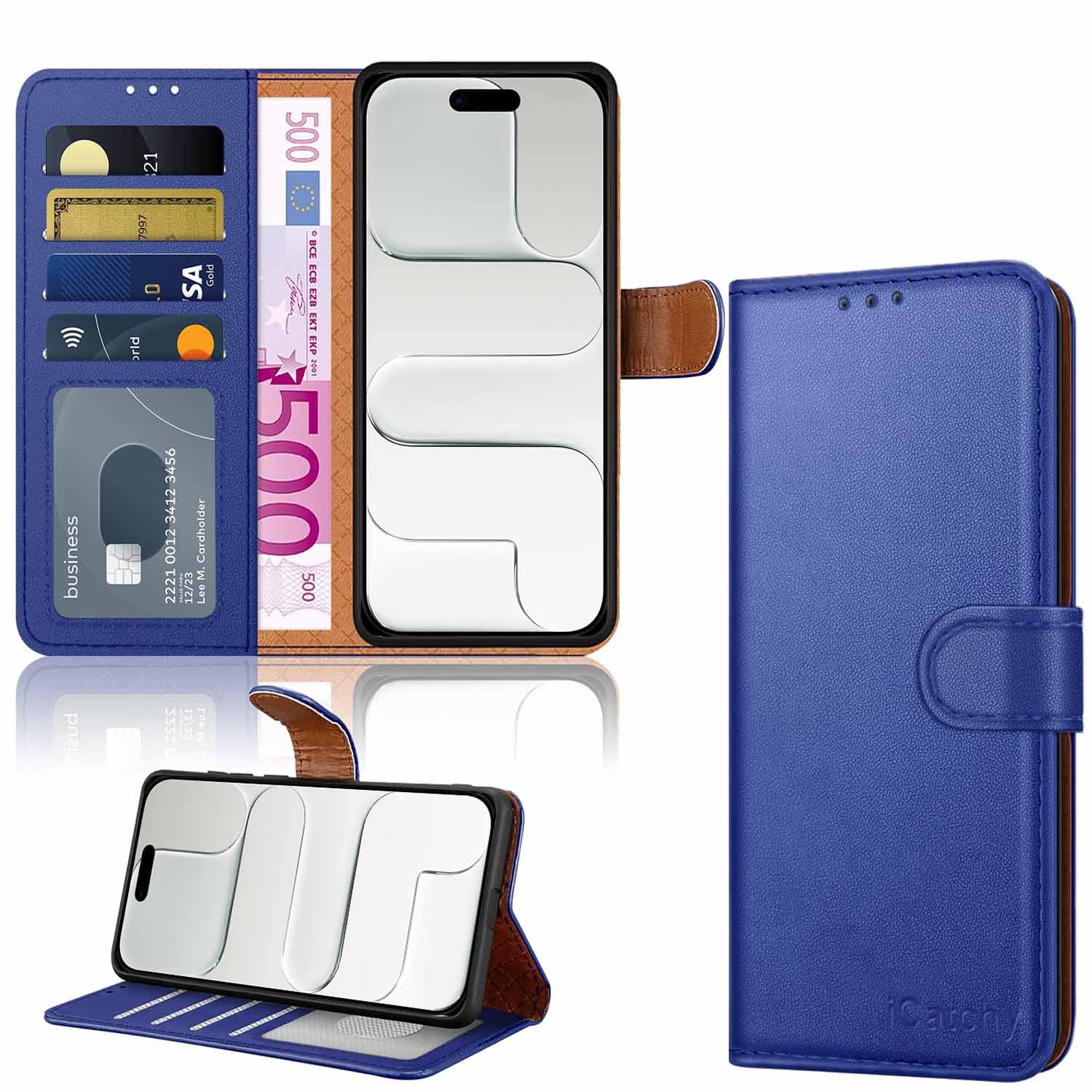 iCatchy for iPhone Air Case 6.5-Inch with 4 Card Slots Leather Wallet Flip Book Magnetic Closure Kickstand Shockproof Protective Phone Cover compatible with iPhone Air