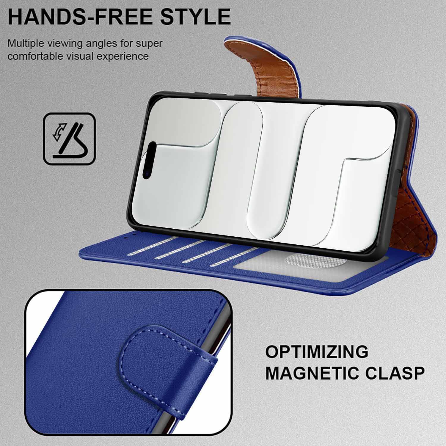 iCatchy for iPhone Air Case 6.5-Inch with 4 Card Slots Leather Wallet Flip Book Magnetic Closure Kickstand Shockproof Protective Phone Cover compatible with iPhone Air