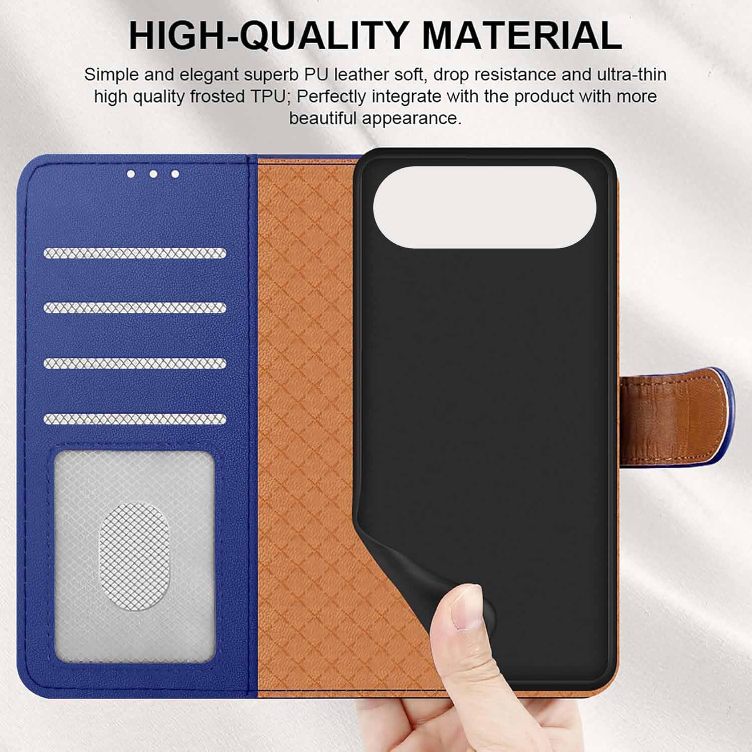 iCatchy for iPhone Air Case 6.5-Inch with 4 Card Slots Leather Wallet Flip Book Magnetic Closure Kickstand Shockproof Protective Phone Cover compatible with iPhone Air