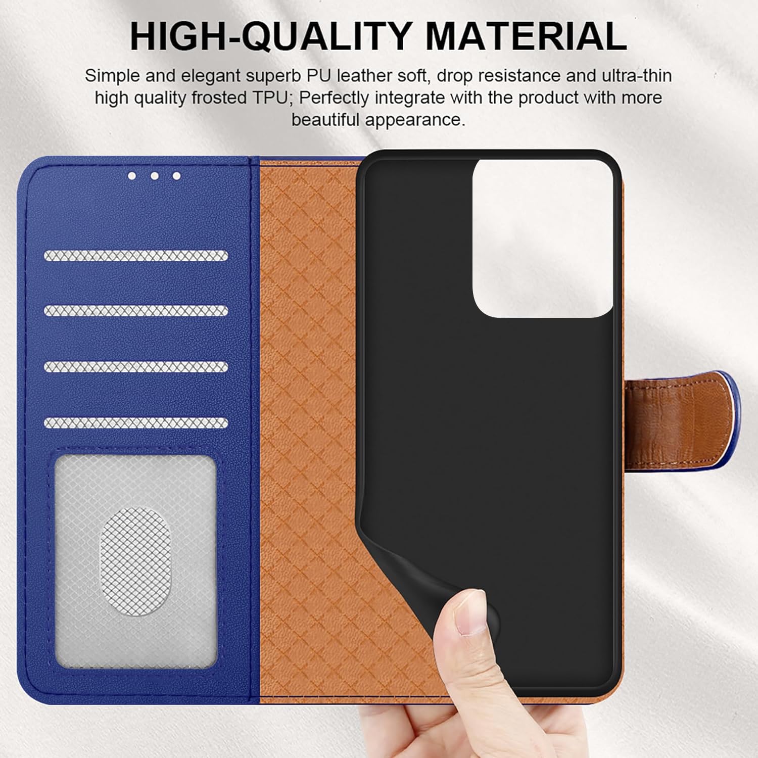 iCatchy for Motorola G56 5G Case with 4 Card Slots Leather Wallet Flip Book RFID Blocking Magnetic Closure Kickstand Shockproof Protective Phone Cover compatible with Moto G56