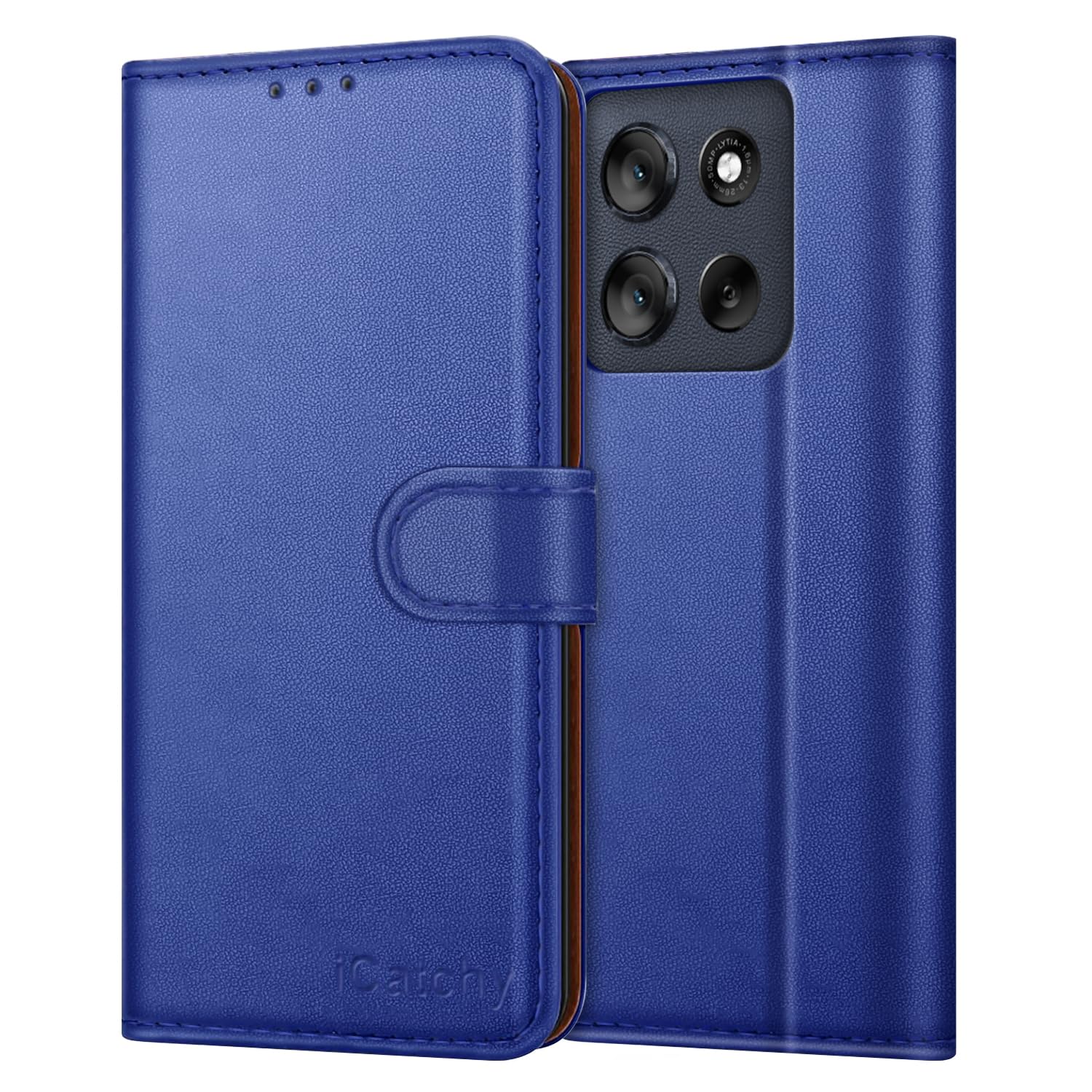 iCatchy for Motorola G56 5G Case with 4 Card Slots Leather Wallet Flip Book RFID Blocking Magnetic Closure Kickstand Shockproof Protective Phone Cover compatible with Moto G56