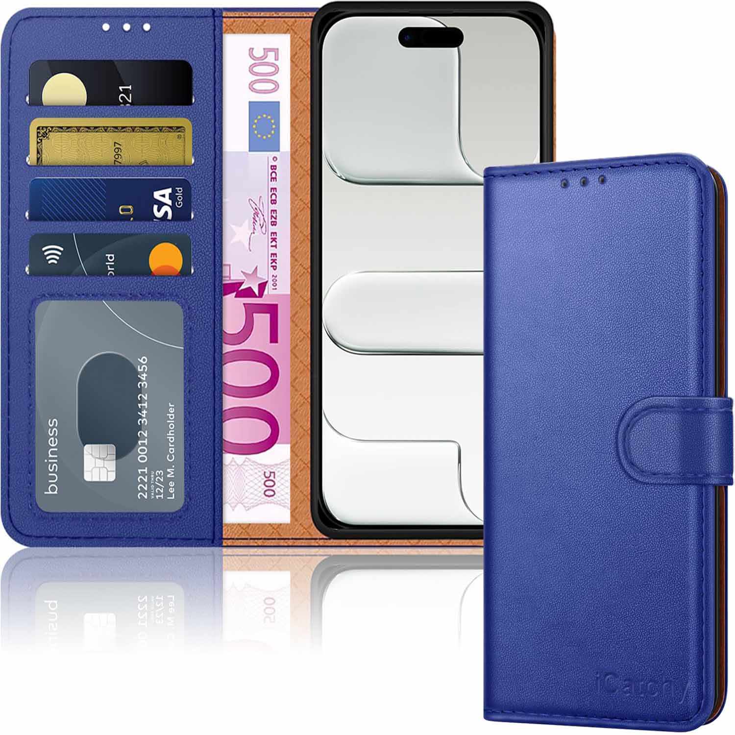 iCatchy for iPhone Air Case 6.5-Inch with 4 Card Slots Leather Wallet Flip Book Magnetic Closure Kickstand Shockproof Protective Phone Cover compatible with iPhone Air