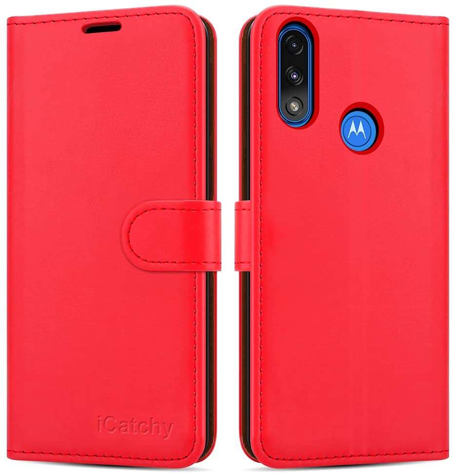 For Motorola Moto E7i Power Case Leather Wallet Book Flip Folio Magnetic Closure Stand View Cover compatible With Motorola Moto E7i Power