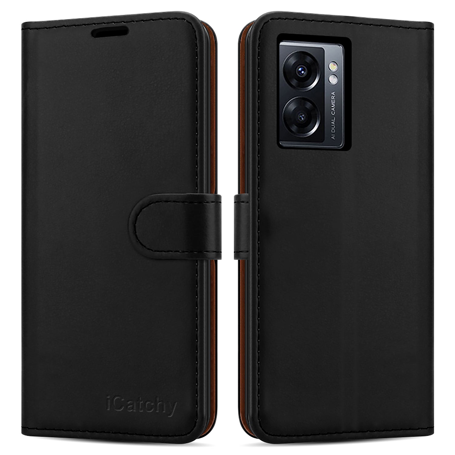 iCatchy for Oppo A77 5G Case Leather Wallet Book Flip Folio Stand View Cover with Card Slots and Kickstand for Oppo A77 5G Phone Cover image 2