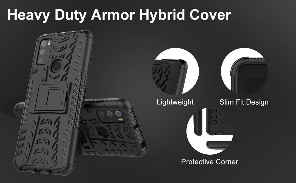 iCatchy for Alcatel 1S 2021 / 3L 2021 Case Heavy Duty Hard Tough Dual Layer Hybrid Shockproof kickstand Cover image 4