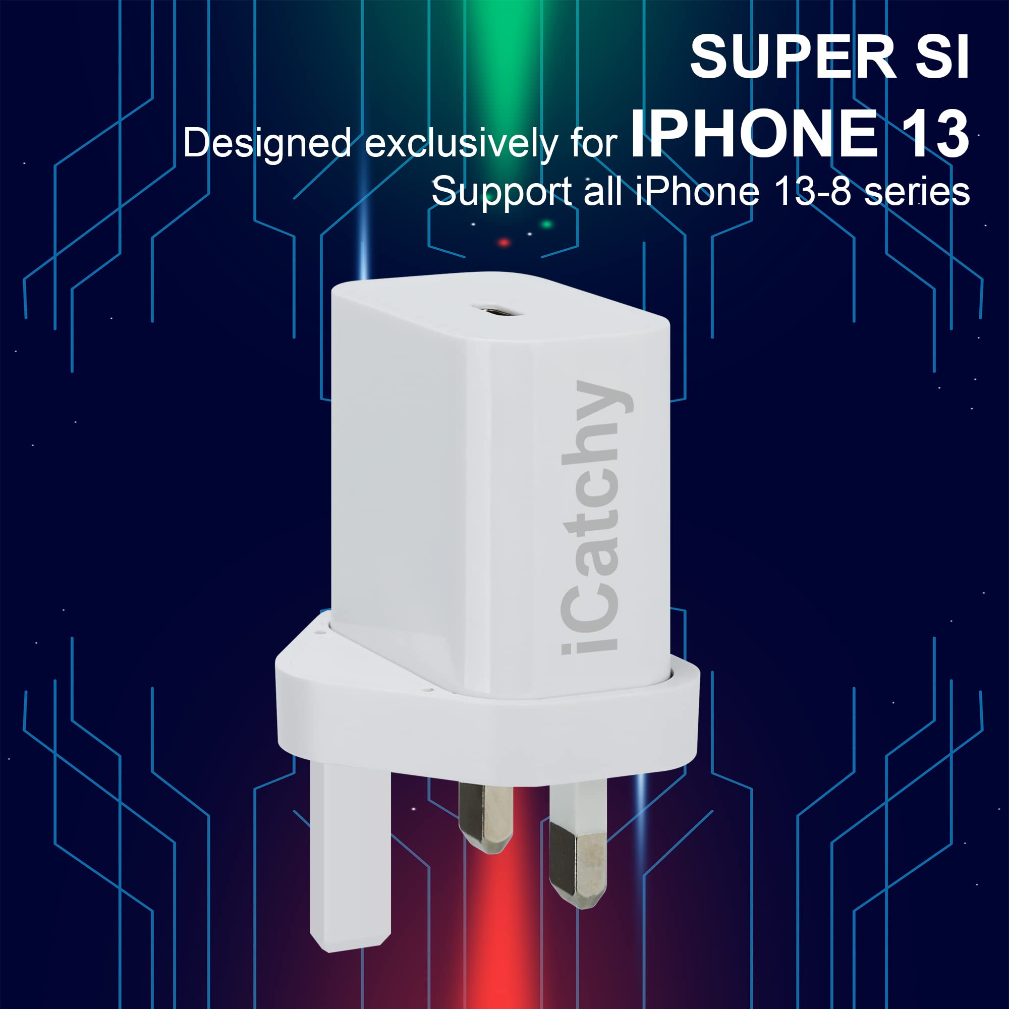 iCatchy USB C Wall Charger Plug – White, 20W, Type-C Wall Charger Plug Compatible with iPhone 13/12/S 2020/11/XS/XR/X/8, iPad Air Galaxy S21 Ultra/S21/S21 FE, Xiaomi, OnePlus 20W image 3
