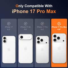iCatchy Case for iPhone 17 Pro Max 6.9-Inch, Shockproof Bumper Phone Cover Military-Grade Protection Anti-Yellowing Clear Back