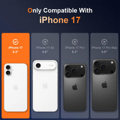 iCatchy Case for iPhone 17 6.3-Inch, Shockproof Bumper Phone Cover Military-Grade Protection Anti-Yellowing Clear Back