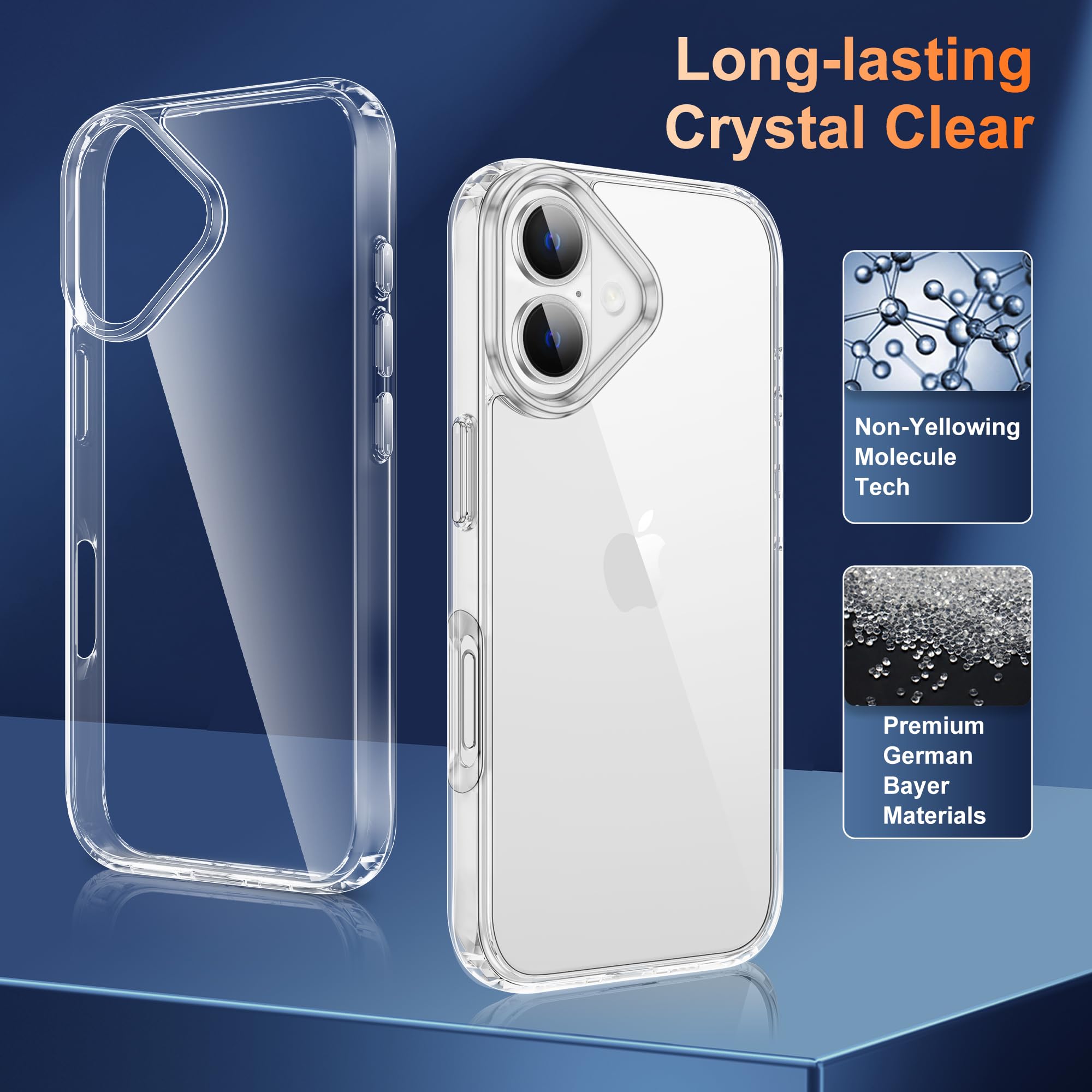 iCatchy Case for iPhone 17 6.3-Inch, Shockproof Bumper Phone Cover Military-Grade Protection Anti-Yellowing Clear Back