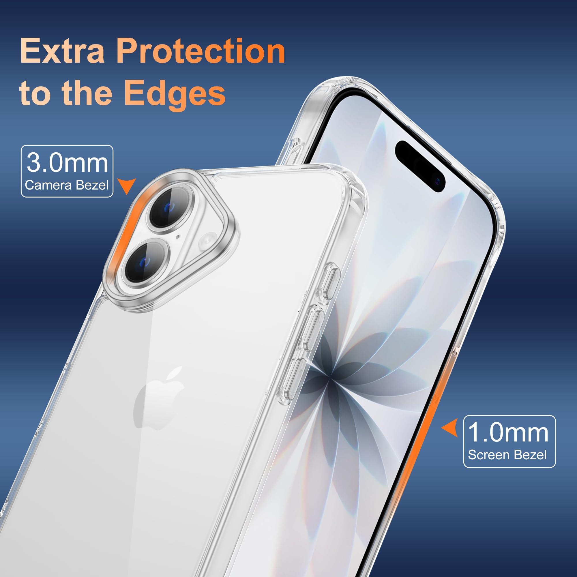 iCatchy Case for iPhone 17 6.3-Inch, Shockproof Bumper Phone Cover Military-Grade Protection Anti-Yellowing Clear Back