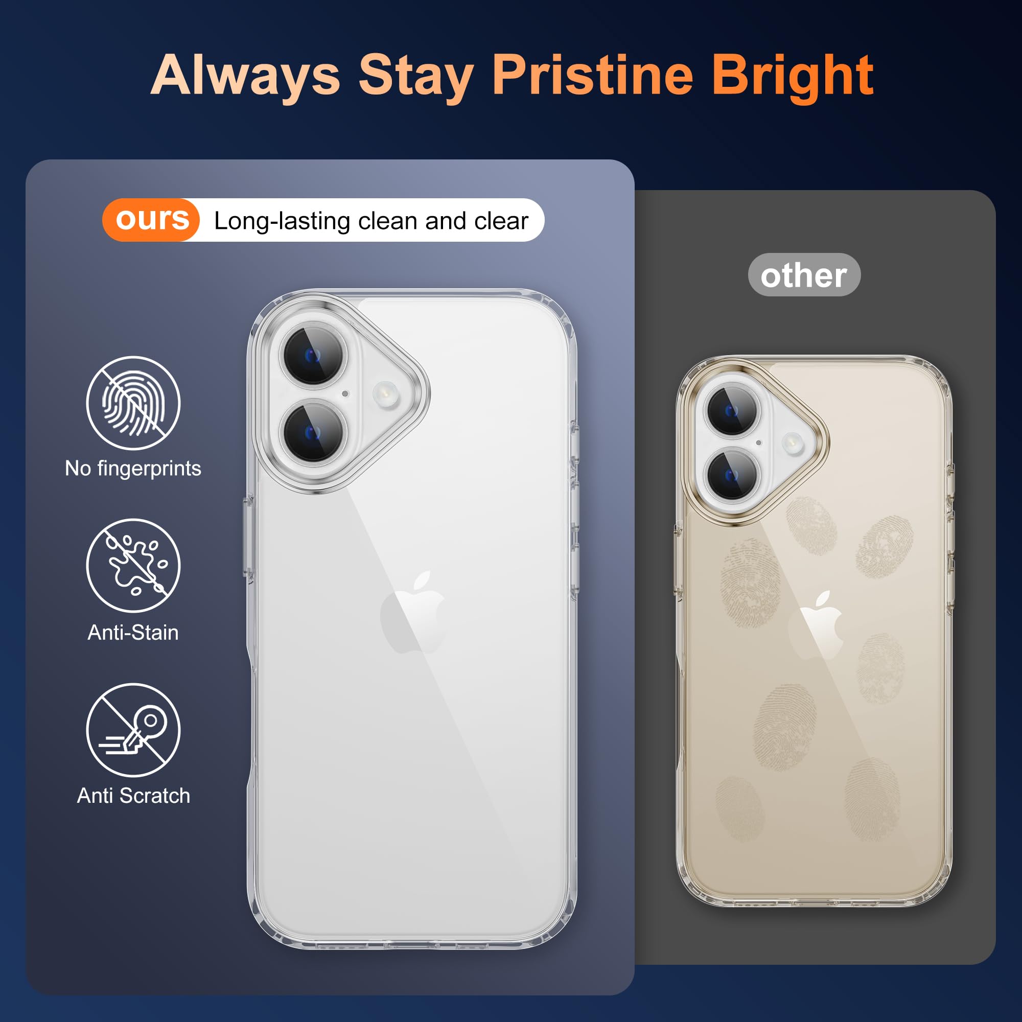 iCatchy Case for iPhone 17 6.3-Inch, Shockproof Bumper Phone Cover Military-Grade Protection Anti-Yellowing Clear Back