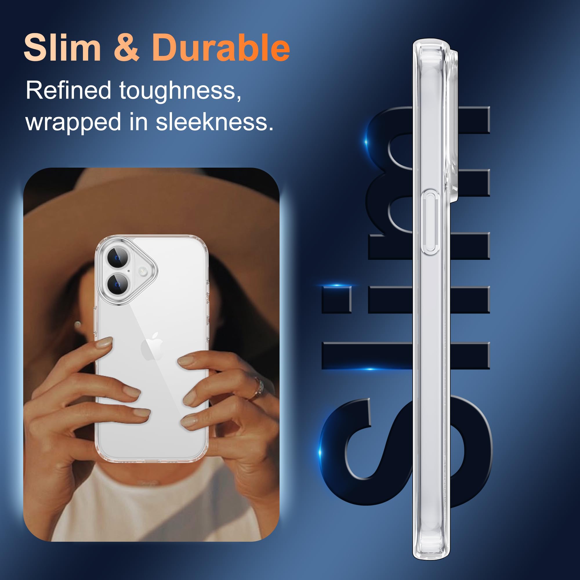 iCatchy Case for iPhone 17 6.3-Inch, Shockproof Bumper Phone Cover Military-Grade Protection Anti-Yellowing Clear Back
