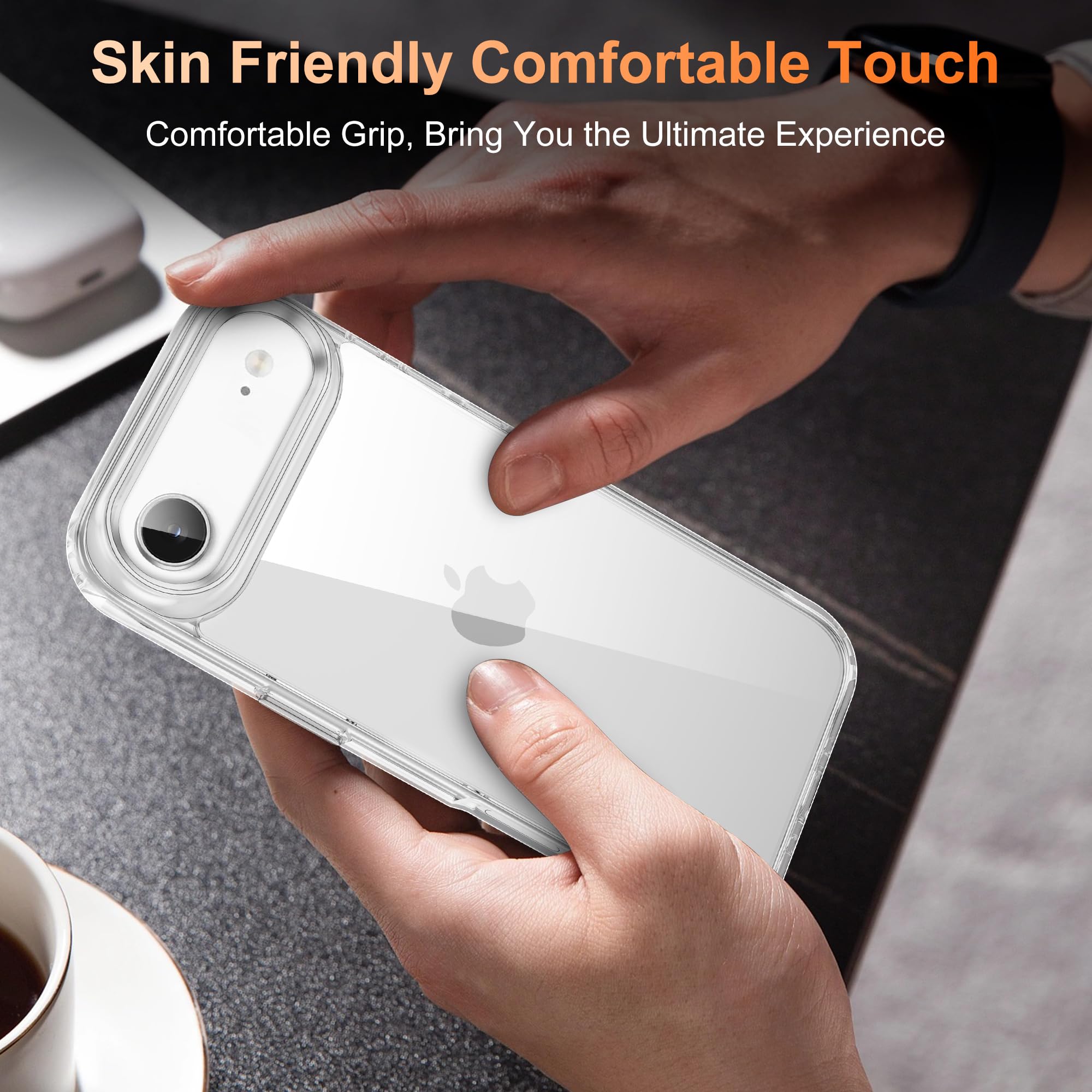 iCatchy Case for iPhone Air 6.5-Inch, Shockproof Bumper Phone Cover Military-Grade Protection Anti-Yellowing Clear Back