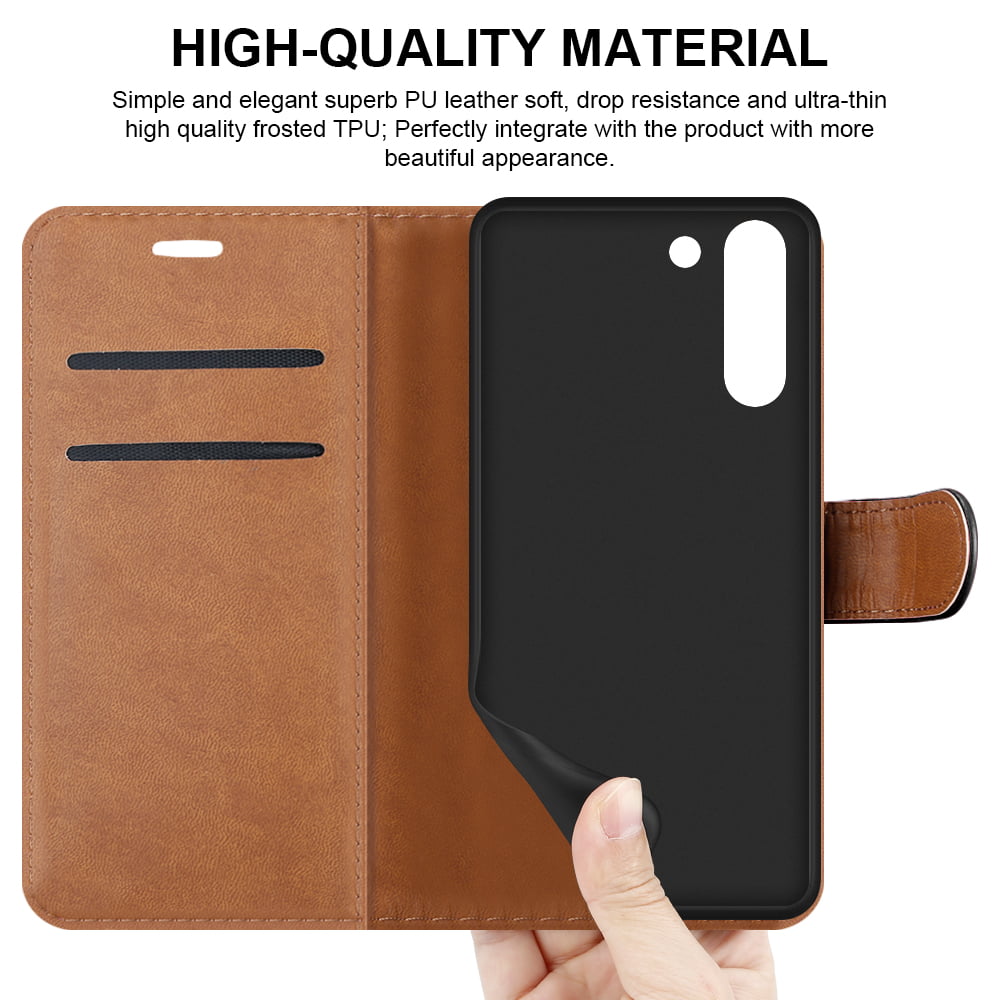 For Samsung Galaxy S22 Case Leather Wallet Book Flip Folio Stand View Magnetic Closure with Card Slots Cover image 4