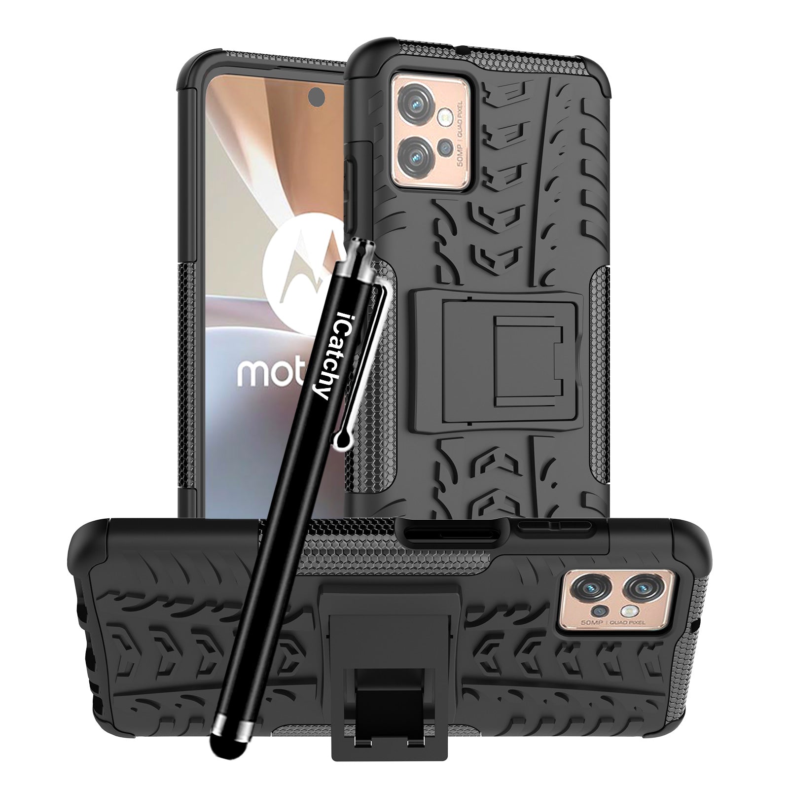 iCatchy for Motorola Moto G32 Case, Heavy Duty Hard Tough Dual Layer Hybrid Shockproof Cover compatible For Motorola Moto G32 Phone Cover image 2
