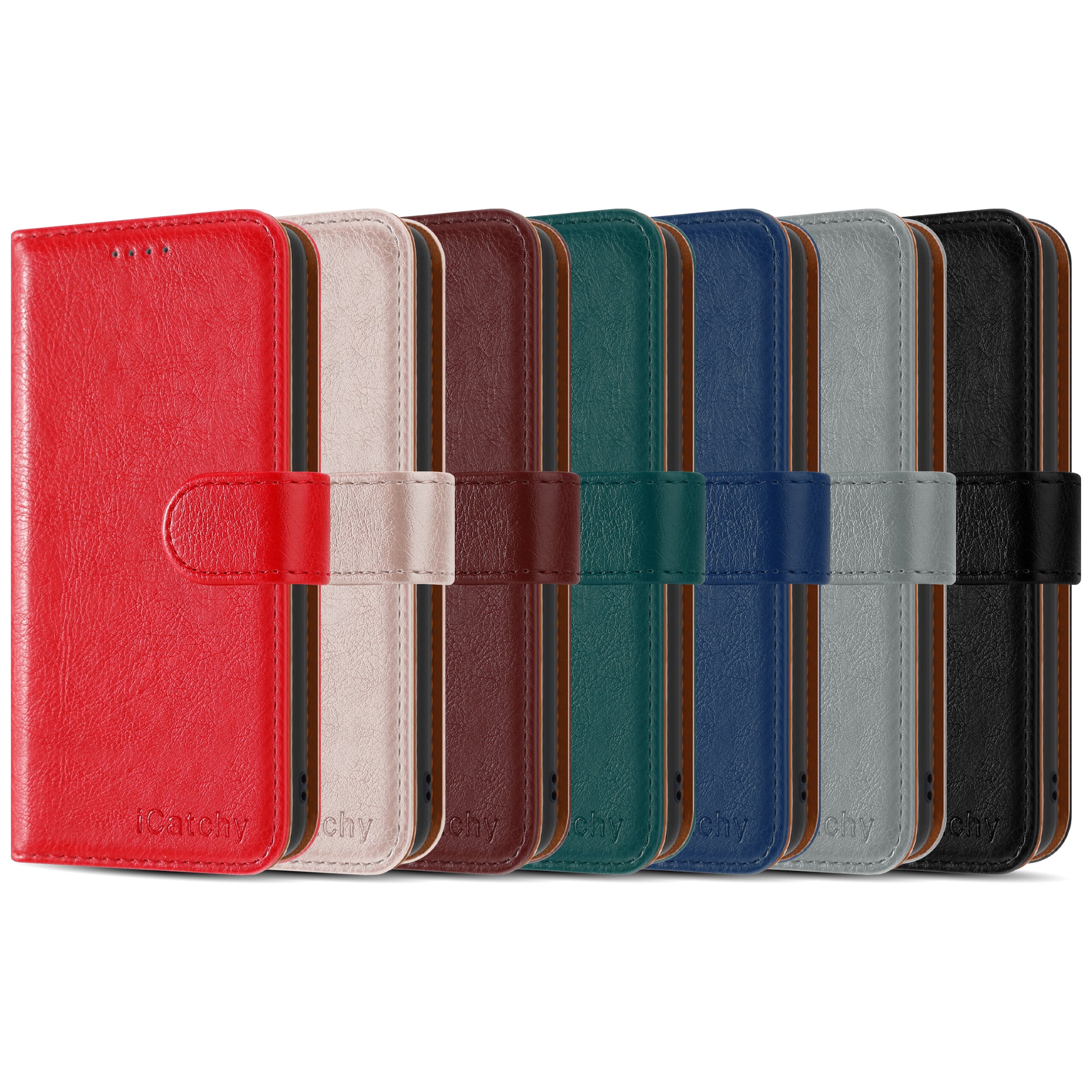 iCatchy for iPhone 13 Case Leather Wallet Book Flip Folio Stand View Cover Magnetic Closure with Card Slots Compatible for iPhone 13 Phone (6.1'') image 0