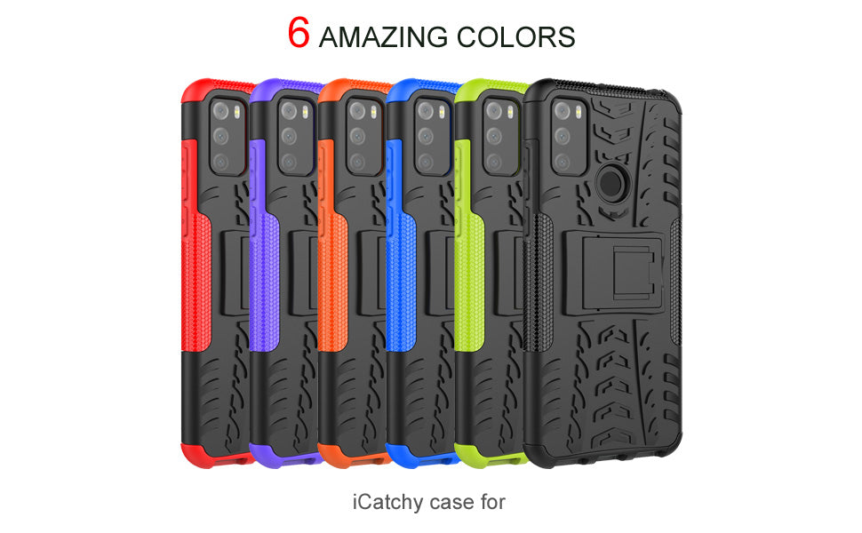 iCatchy for Alcatel 1S 2021 / 3L 2021 Case Heavy Duty Hard Tough Dual Layer Hybrid Shockproof kickstand Cover image 2