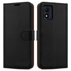 iCatchy for Alcatel 1B 2022 Case Leather Wallet Book Flip Folio Stand View Cover with Card Slots and Kickstand for Alcatel 1B 2022 Phone Cover image 1