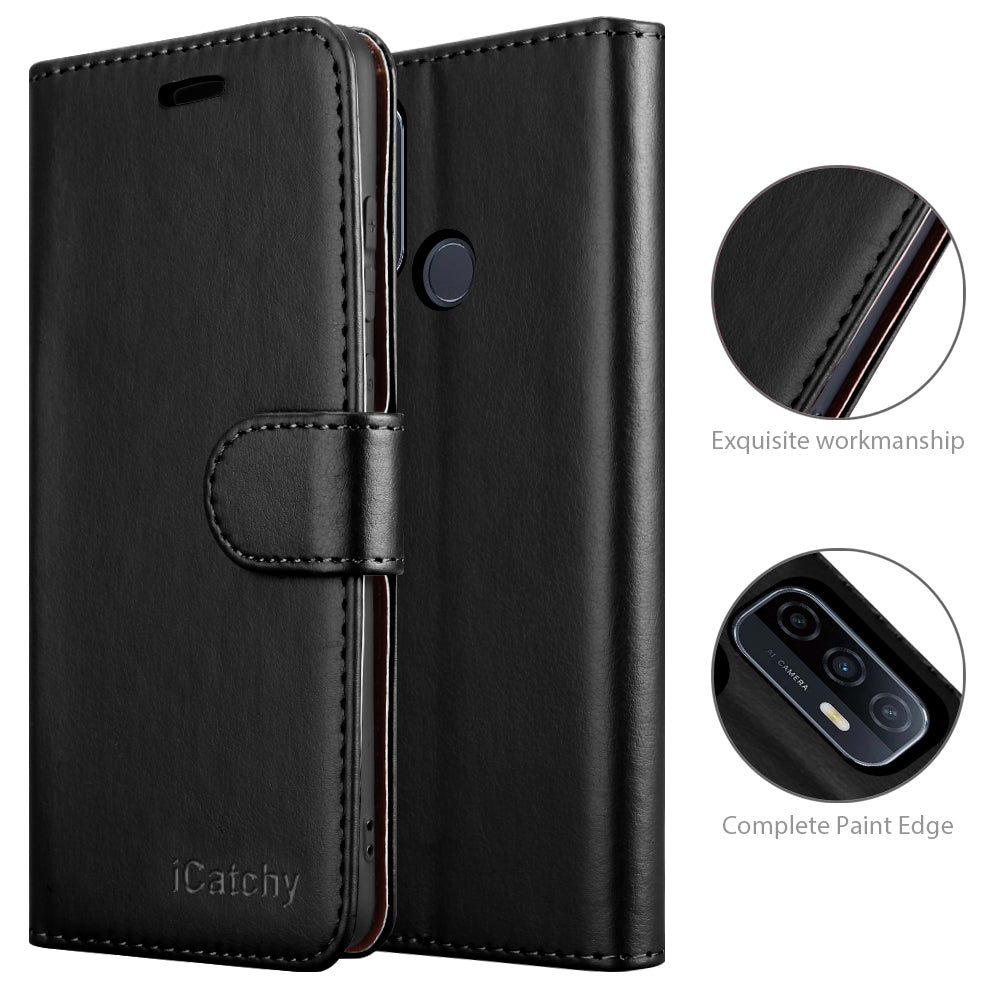 For Oppo A53 Case Leather Wallet Book Flip Folio Stand View Cover Pouch for Oppo A53 image 2