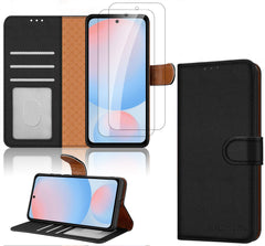 iCatchy for Samsung Galaxy A56 Case and 2 Screen Protector Flip Wallet Leather Case Card Slots [Kickstand] [RFID Blocking] Magnetic Protective Shockproof Cover for Samsung A56 5G Phone image 0