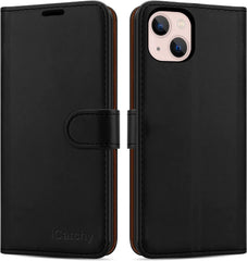 iCatchy for iPhone 14 (6.1) Case Leather Wallet Book Stand view Magnetic Protect Flip Cover Compatible with for iPhone 14 image 1