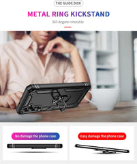 iCatchy Case for Samsung Galaxy A05s Ring Holder Military Grade Protective Shockproof Tough Cover with 2 Screen Protector Tempered Glass