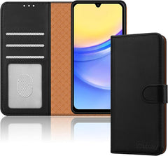 iCatchy for Samsung Galaxy A15 Case Leather Wallet Book Flip Folio Stand View Magnetic Protect RFID Blocking Cover compatible with Samsung A15 5G / A15 4G Phone Cover